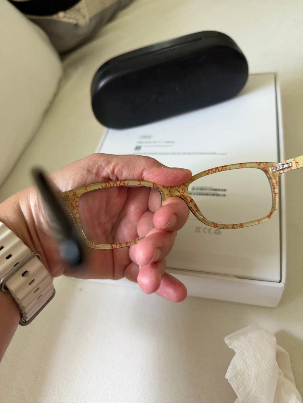 Ray-Ban Tortoiseshell Frames with Cream Patterned Temples